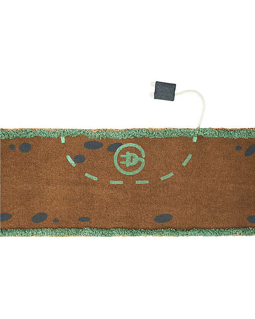 Lorena Canals Ride & Roll Safari Set - Jeep + Track - Eco City - Blue/Caramel/Red - 4 meter long Roll! Playmats