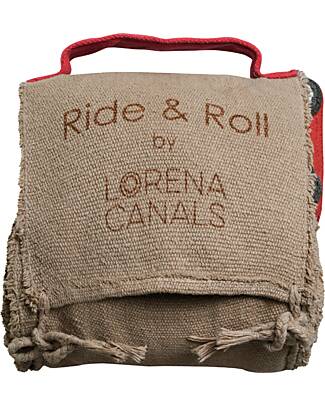 Lorena Canals Ride & Roll Train Set - Train + Track - Red/Grey/Yellow/Green - 4 Meter Long Track! Playmats