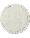 Lorena Canals Round Carpet - Leaf - Ivory/Olive Green - Cotton - Bamboo Collection - Diameter 120 cm Carpets