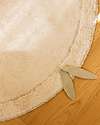 Lorena Canals Round Carpet - Leaf - Ivory/Olive Green - Cotton - Bamboo Collection - Diameter 120 cm Carpets