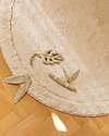 Lorena Canals Round Carpet - Leaf - Ivory/Olive Green - Cotton - Bamboo Collection - Diameter 120 cm Carpets