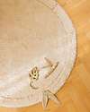 Lorena Canals Round Carpet - Leaf - Ivory/Olive Green - Cotton - Bamboo Collection - Diameter 120 cm Carpets