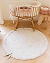 Lorena Canals Round Carpet - Leaf - Ivory/Olive Green - Cotton - Bamboo Collection - Diameter 120 cm Carpets