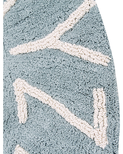 Lorena Canals Round Machine Washable ABC Rug, Blue-Natural - 100% cotton (150 cm diameter) Carpets