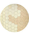 Lorena Canals Round Rug - Honeycomb - Ivory/Golden - Cotton - Planet Bee Collection - Diameter 140 cm Carpets