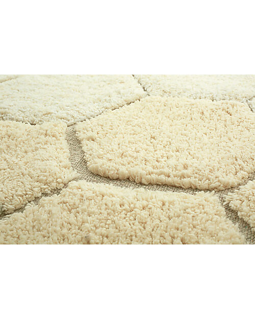 Lorena Canals Round Rug - Honeycomb - Ivory/Golden - Cotton - Planet Bee Collection - Diameter 140 cm Carpets