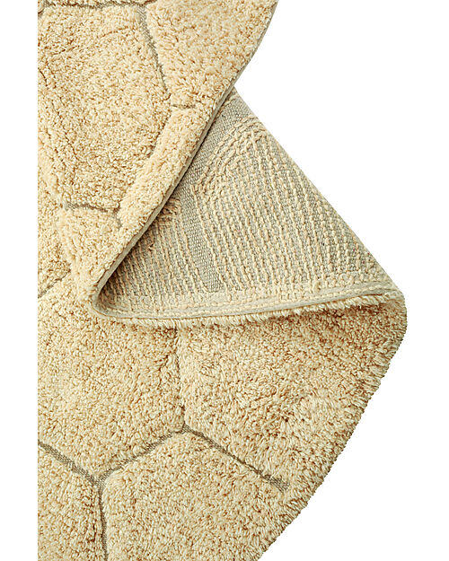 Lorena Canals Round Rug - Honeycomb - Ivory/Golden - Cotton - Planet Bee Collection - Diameter 140 cm Carpets