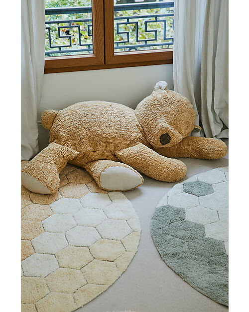 Lorena Canals Round Rug - Honeycomb - Ivory/Golden - Cotton - Planet Bee Collection - Diameter 140 cm Carpets