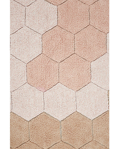 Lorena Canals Round Rug - Honeycomb - Ivory/Rose - Cotton - Planet Bee Collection - Diameter 140 cm Carpets
