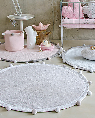 Lorena Canals Round Washable Rug Bubbly - Light Grey - 120 cm diameter Carpets