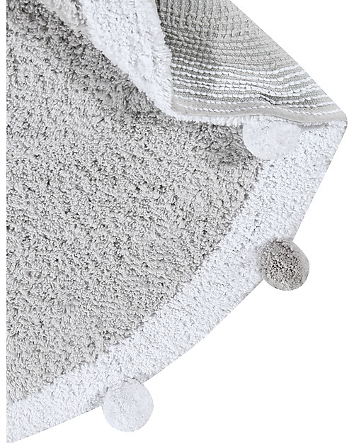 Lorena Canals Round Washable Rug Bubbly - Light Grey - 120 cm diameter Carpets