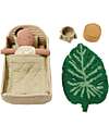 Lorena Canals Sana Set - Cradle/Rug/Basket/Pouf - 100% Recycled Material - Mini Lorena Collection - 22 x 32 x 16 cm Dolls
