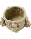 Lorena Canals Sana Set - Cradle/Rug/Basket/Pouf - 100% Recycled Material - Mini Lorena Collection - 22 x 32 x 16 cm Dolls