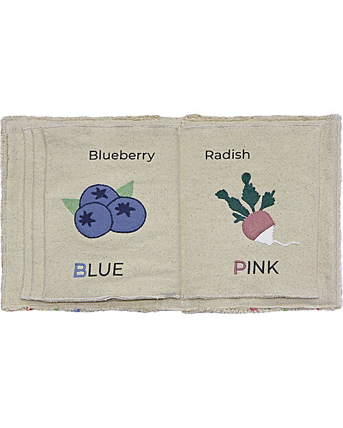 Lorena Canals Sensory Fabric Book - Colors Theme - Organic Cotton - New Green Toys Collection Sensory Games_