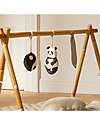 Lorena Canals Set of 3 Rattle Toy Hangers - Panda - 100% Organic Cotton GOTS - Bamboo Collection - 40 x 50 cm Baby Gym