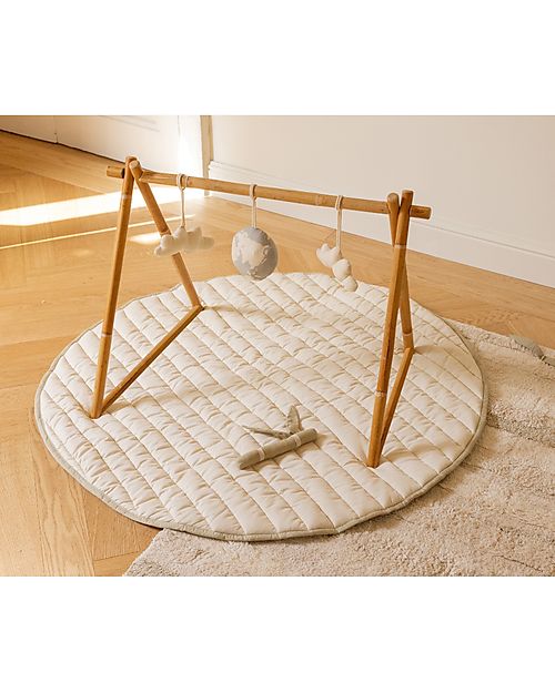 Lorena Canals Set of 3 Rattle Toy Hangers - World Bal - 100% Organic Cotton GOTS - Bamboo Collection - 40 x 50 cm Baby Gym