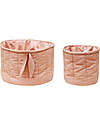 Lorena Canals Set of two Quilted Baskets - Bambie Vintage Nude - 100% GOTS Organic Cotton - Bamboo Collection - Diameter 20 x 30 cm and 15 x 15 cm Storage organisers