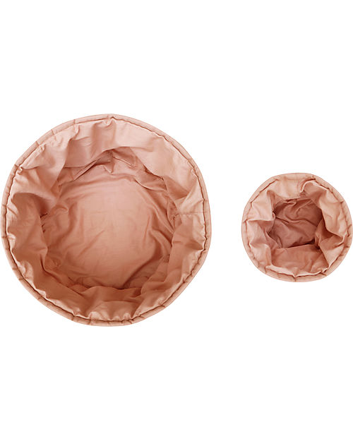 Lorena Canals Set of two Quilted Baskets - Bambie Vintage Nude - 100% GOTS Organic Cotton - Bamboo Collection - Diameter 20 x 30 cm and 15 x 15 cm Storage organisers