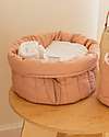 Lorena Canals Set of two Quilted Baskets - Bambie Vintage Nude - 100% GOTS Organic Cotton - Bamboo Collection - Diameter 20 x 30 cm and 15 x 15 cm Storage organisers