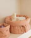 Lorena Canals Set of two Quilted Baskets - Bambie Vintage Nude - 100% GOTS Organic Cotton - Bamboo Collection - Diameter 20 x 30 cm and 15 x 15 cm Storage organisers