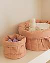 Lorena Canals Set of two Quilted Baskets - Bambie Vintage Nude - 100% GOTS Organic Cotton - Bamboo Collection - Diameter 20 x 30 cm and 15 x 15 cm Storage organisers