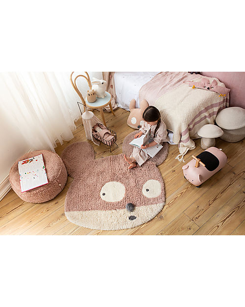 Lorena Canals Shaped Rug Miss Mighty Mouse - Wool (100x120 cm) - Antislip Underlay Carpets