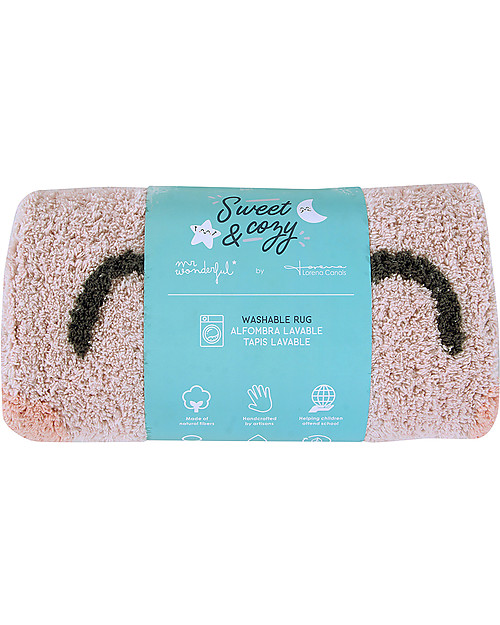 Lorena Canals Shaped Washable Rug Happy Heart - Cotton (90x105 cm) Carpets