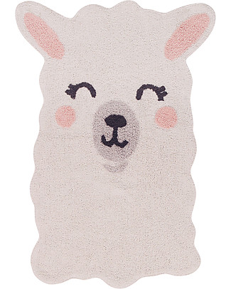 Lorena Canals Shaped Washable Rug Smile Like a Llama - Cotton (82x120 cm) Carpets