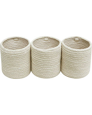 Lorena Canals Storage Basket - Bobby Vanilla - Cotton - Bamboo Collection - 12 x 32 x 10 cm Storage organisers