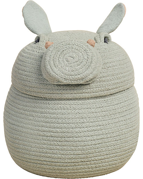 Lorena Canals Storage Basket Henry the Hippo - Blue Sage - The Animal Crew Collection - 25 x 30 cm Storage organisers