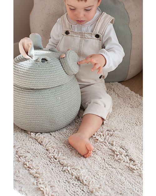 Lorena Canals Storage Basket Henry the Hippo - Blue Sage - The Animal Crew Collection - 25 x 30 cm Storage organisers