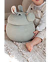 Lorena Canals Storage Basket Henry the Hippo - Blue Sage - The Animal Crew Collection - 25 x 30 cm Storage organisers