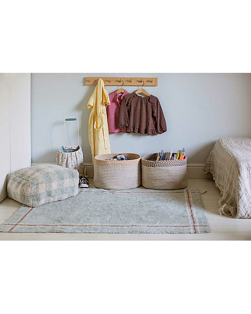 Lorena Canals Stripes Rug - Blue Sage - Natural Cotton - Little Chefs Collection - 90 x 130 cm Carpets