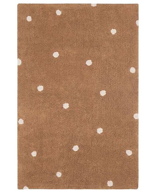 Lorena Canals Tappeto Lavabile Mini - Dot - Marrone/Rosa - Cotone - Mushrooms Collection - 110 x 150 cm Carpets