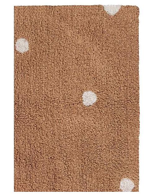 Lorena Canals Tappeto Lavabile Mini - Dot - Marrone/Rosa - Cotone - Mushrooms Collection - 110 x 150 cm Carpets