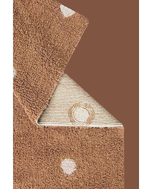 Lorena Canals Tappeto Lavabile Mini - Dot - Marrone/Rosa - Cotone - Mushrooms Collection - 110 x 150 cm Carpets