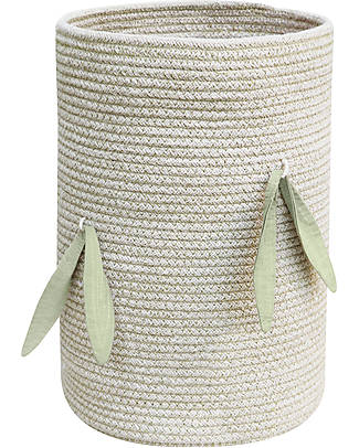 Lorena Canals Toy Basket - Olive Green - Cotton - Bamboo Collection - Diameter 24 x 35 cm Storage organisers