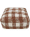 Lorena Canals Vichy Pouf - White and Toffee - Natural Cotton - Little Chefs Collection Pouf