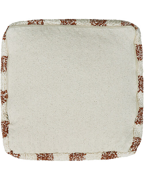 Lorena Canals Vichy Pouf - White and Toffee - Natural Cotton - Little Chefs Collection Pouf