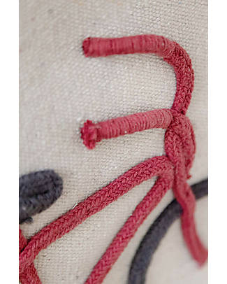 Lorena Canals Wall Pocket Hanger Cool Kids Ride Bikes - Eco City - Hand embroidered - (45x70 cm) Wall Decorations