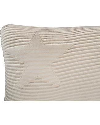Lorena Canals Washable Knitted Cushion Hippy Stars, Natural (25 x 35 cm) Pillows