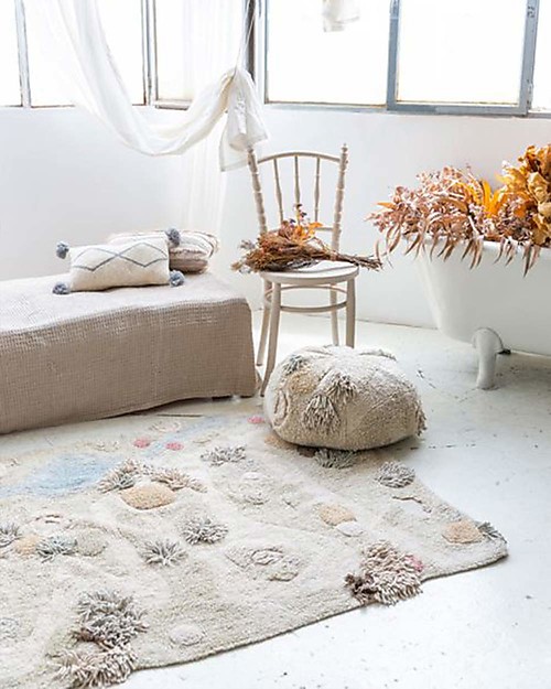 Lorena Canals Washable Play Rug Path of Nature - Natural - Cotton (120x160 cm) Pouf