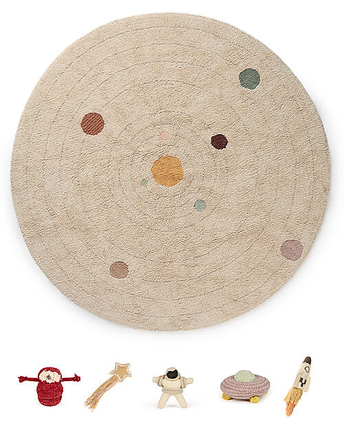 Lorena Canals Washable Play Rug - Solar System - Astronaut Collection - Diameter 150 cm Playmats