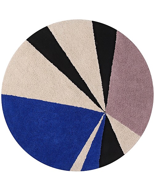 Lorena Canals Washable Round Rug Geometric design Klein - 100% cotton (160 cm) Carpets