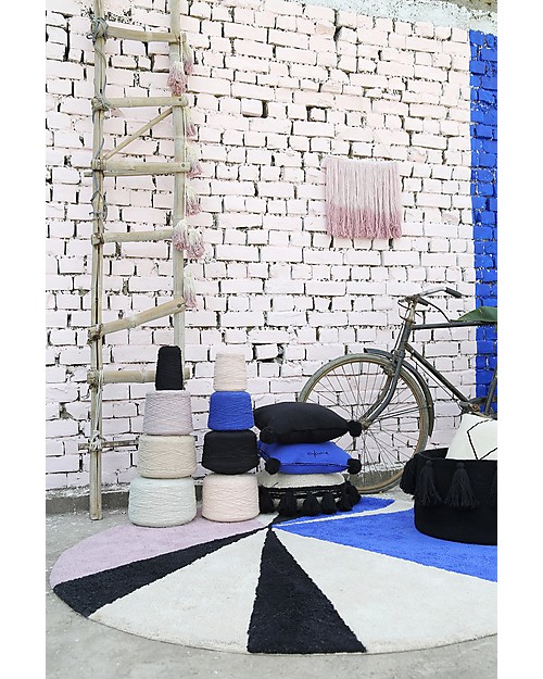 Lorena Canals Washable Round Rug Geometric design Klein - 100% cotton (160 cm) Carpets