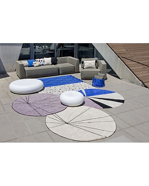 Lorena Canals Washable Round Rug Trace, Beige - 100% cotton (160 cm) Carpets