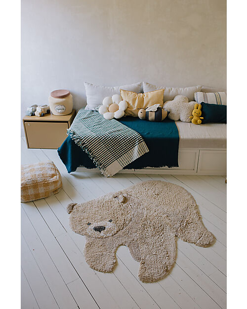 Lorena Canals Washable Rug - Bear - Cotton - Animal Rugs Collection - 120 x 122 cm Carpets