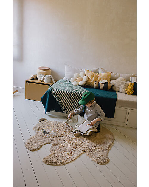 Lorena Canals Washable Rug - Bear - Cotton - Animal Rugs Collection - 120 x 122 cm Carpets