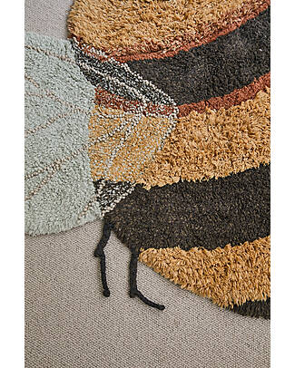 Lorena Canals Washable Rug - Bee - Black/Yellow - Cotton - Planet Bee Collection - 140 x 200 cm Carpets
