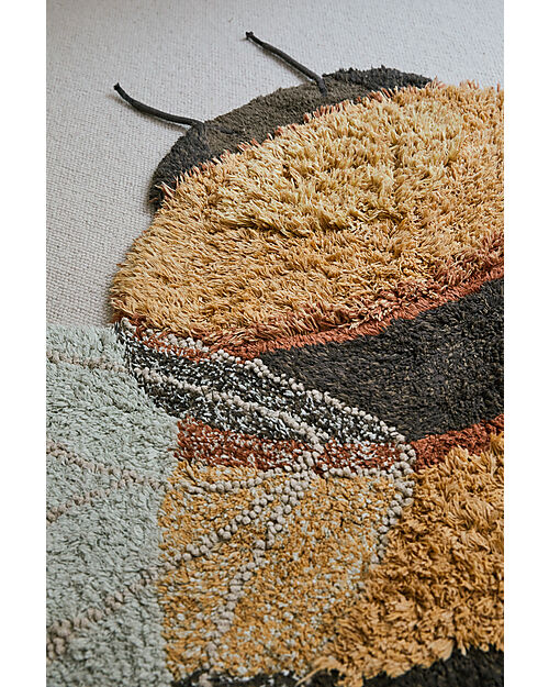 Lorena Canals Washable Rug - Bee - Black/Yellow - Cotton - Planet Bee Collection - 140 x 200 cm Carpets